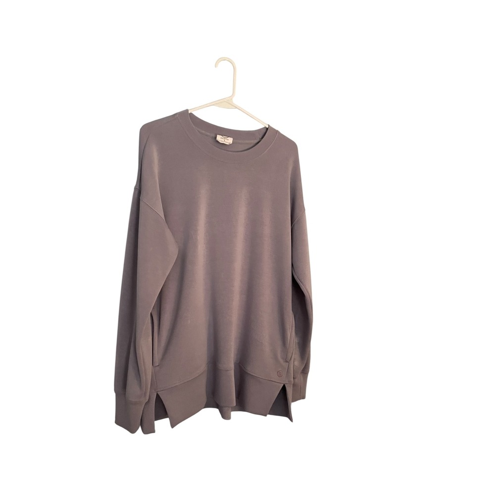Sage Collective Womens Sweatshirt Tunic Top Side Slit Thumb Holes Small